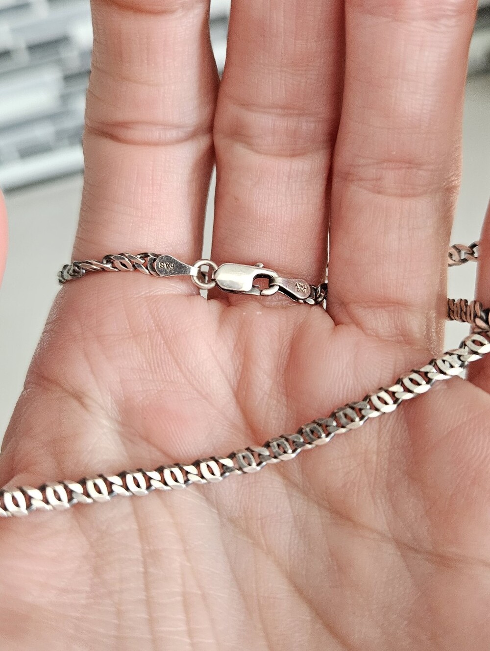 Vintage 18" Solid Sterling Silver Italian 925 Chain - Picture 5 of 9